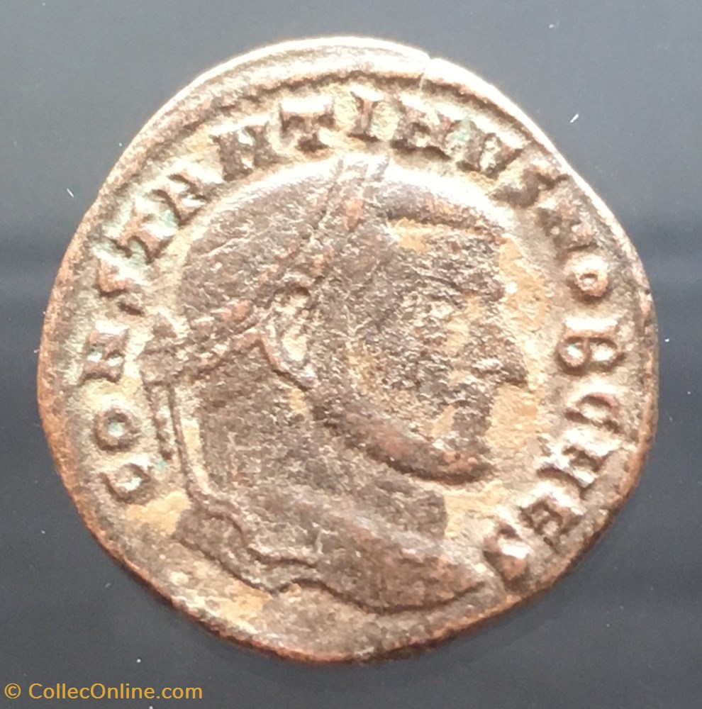 Follis de Constantin 1er "le Grand" - CONSERVATORES VRB SVAE / R ETOILE Q monnaies antiquite av jc ap romaines republicaines imperiales follis de constantin 1er le grand conservatores vrb svae r etoile q