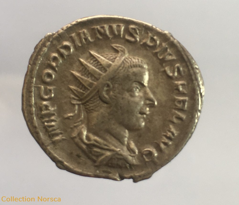 monnaie antique jc ap romaine republicaine imperiale antoninien de gordien iii aeternitati avg