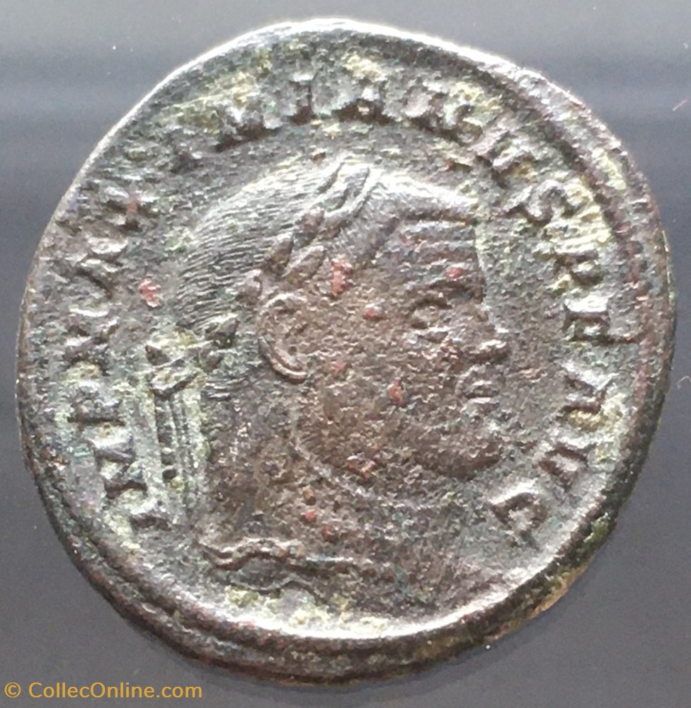 Follis de Maximien Hercule - GENIO POPVLI ROMANI / AQP monnaies antiquite av jc ap romaines republicaines imperiales follis de maximien hercule genio popvli romani aqp