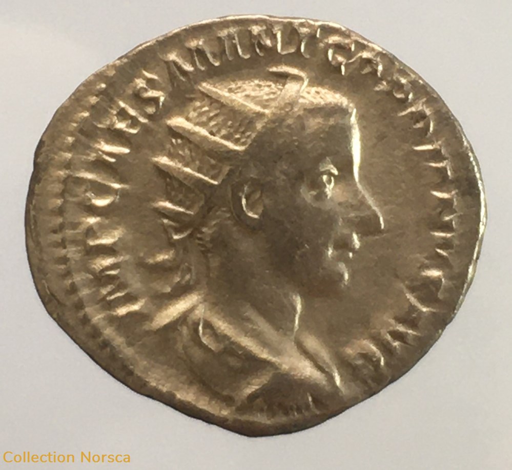 monnaie antique av jc ap romaine republicaine imperiale antoninien de gordien iii fides militvm