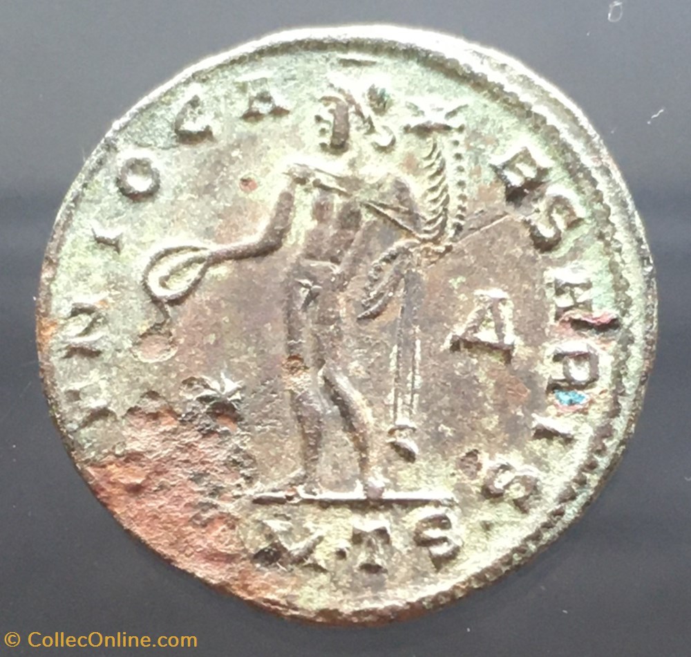 Follis de Maximin II Daia - GENIO CAESARIS / ETOILE / DELTA / SM.TS monnaies antiquite av jc ap romaines republicaines imperiales follis de maximin ii daia genio caesaris etoile delta sm ts