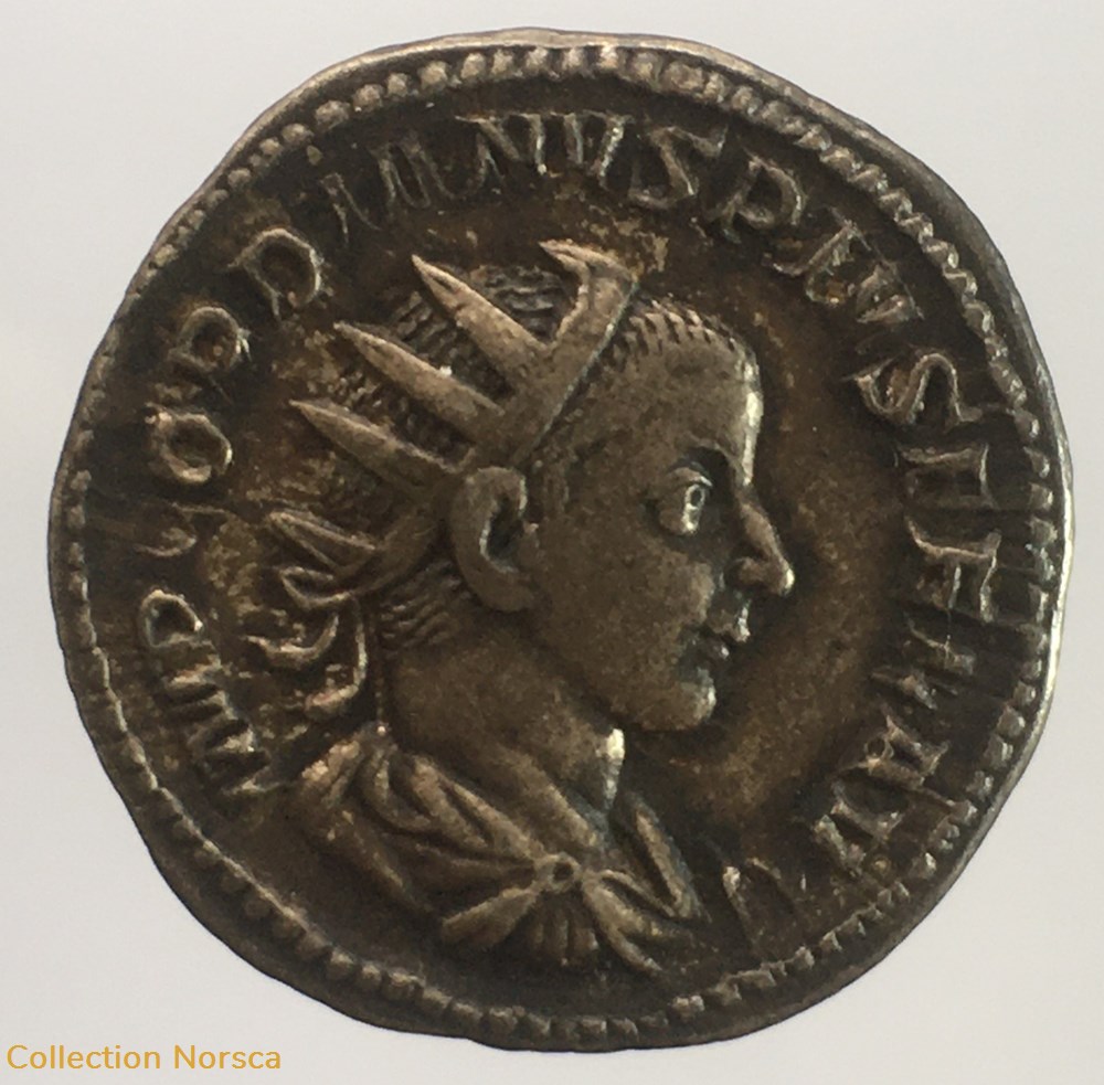 monnaie antique jc ap romaine republicaine imperiale antoninien de gordien iii laetitia avg n
