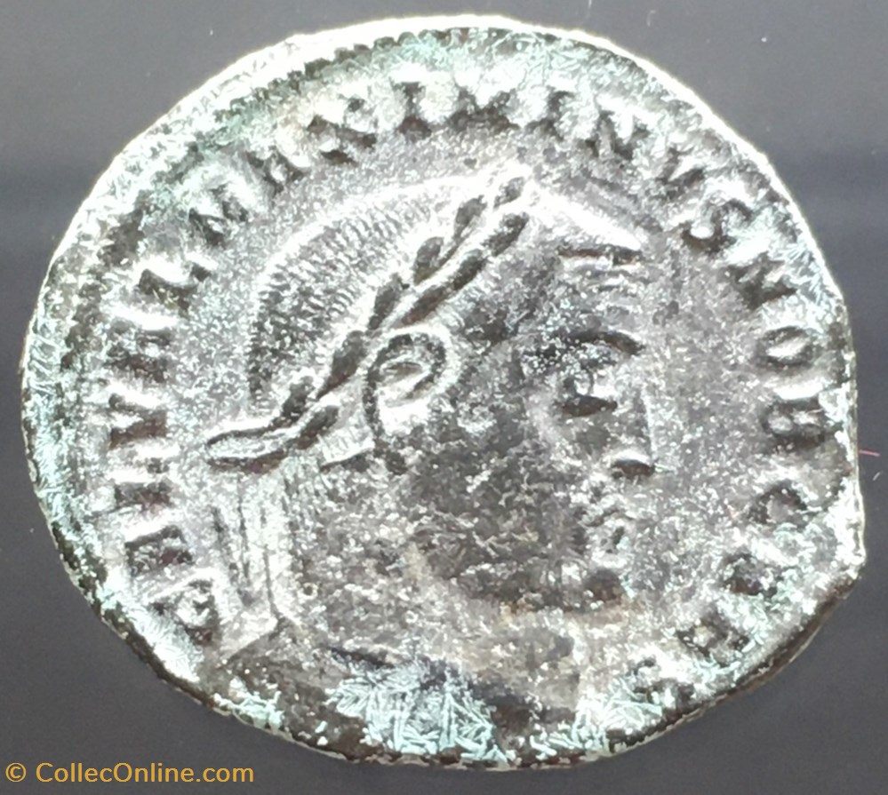 Follis de Maximin II Daia - GENIO CAESARIS / HT DELTA monnaies antiquite av jc ap romaines republicaines imperiales follis de maximin ii daia genio caesaris ht delta