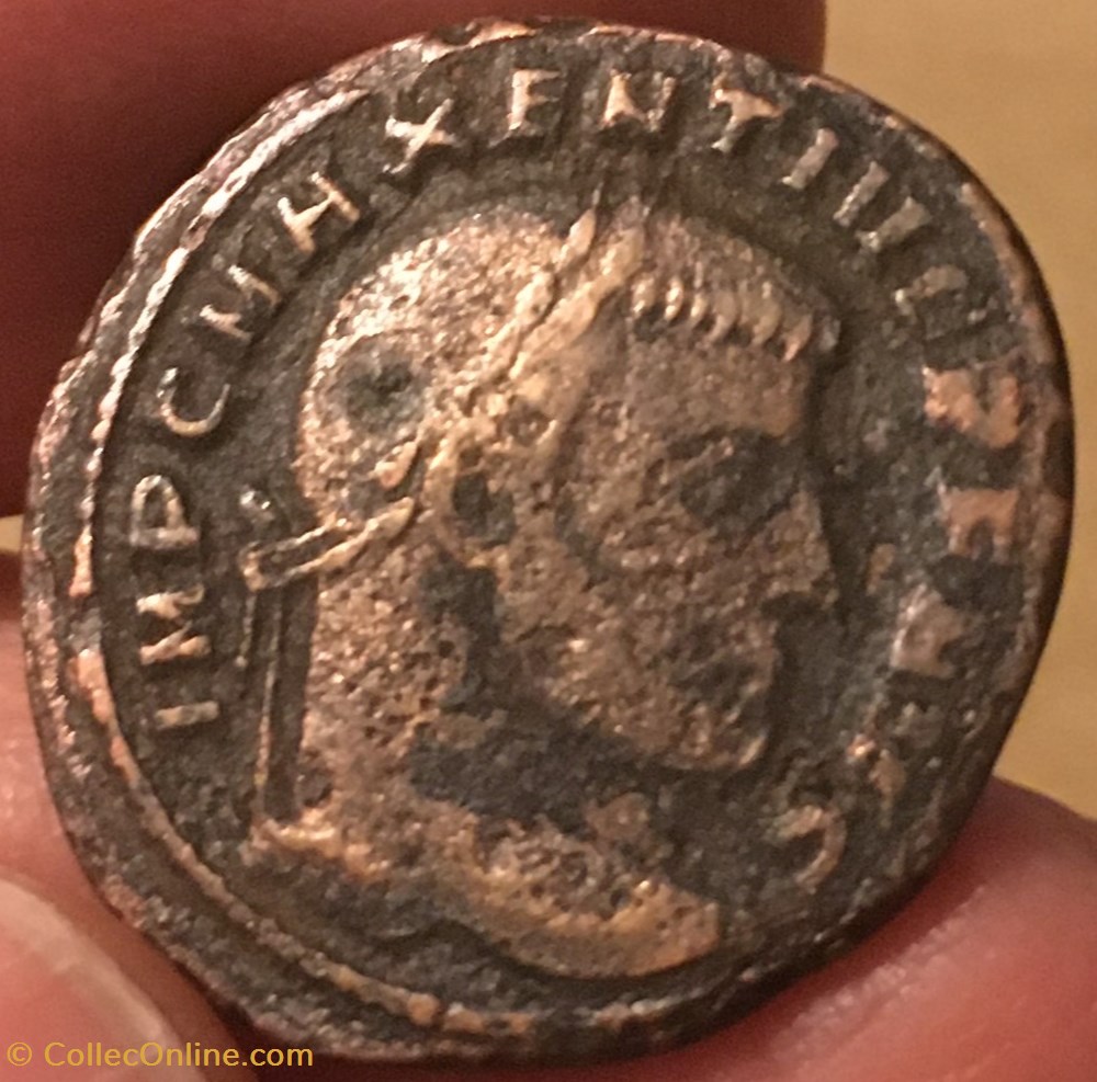 Follis de Maxence - AETERNITAS AVG N / MOST? 3 monnaies antiquite jc ap romaines republicaines imperiales follis de maxence aeternitas avg n most