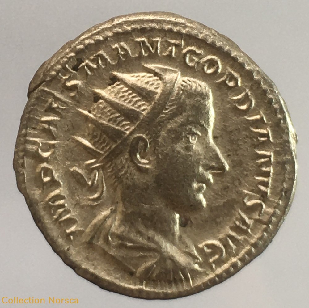 monnaie antique jc ap romaine republicaine imperiale antoninien de gordien iii liberalitas avg ii