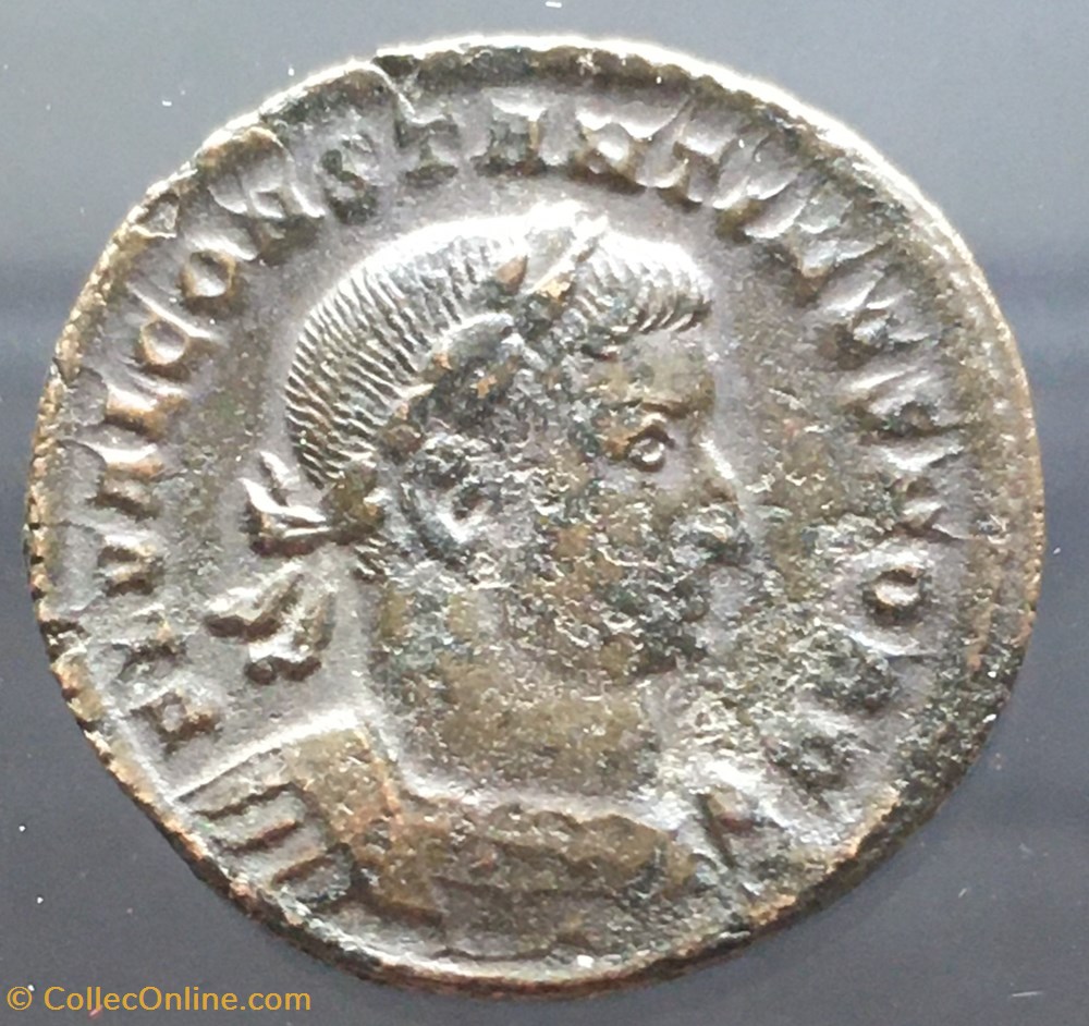 Follis de Constantin 1er "le Grand" - PRINCIPI IVVENTVTIS / PTR monnaies antiquite av jc ap romaines republicaines imperiales follis de constantin 1er le grand principi ivventvtis ptr