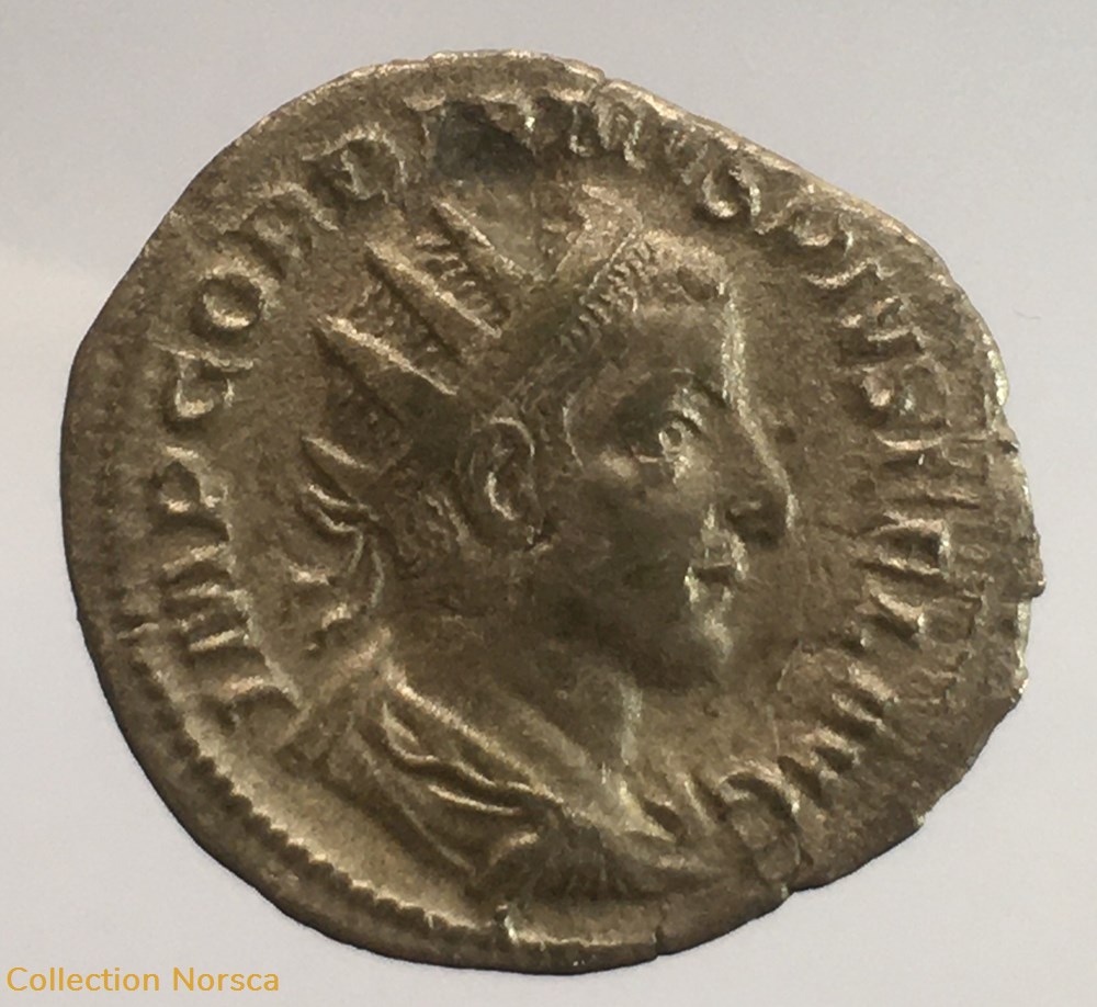 Antoninien de Gordien III - P M TR P IIII COS II P P monnaie antique av jc ap romaine republicaine imperiale antoninien de gordien iii p m tr p iiii cos ii p p