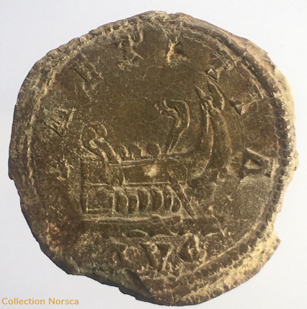 Double Sesterce de Postume - LAETITIA AVG monnaie antique jc ap romaine republicaine imperiale double sesterce de postume laetitia avg