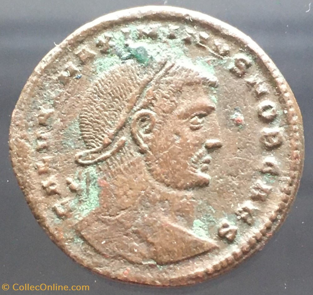 Follis de Maximin II Daia - GENIO CAESARIS / HT DELTA monnaies antiquite av jc ap romaines republicaines imperiales follis de maximin ii daia genio caesaris ht delta