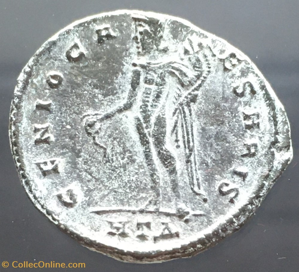 Follis de Maximin II Daia - GENIO CAESARIS / HT DELTA monnaies antiquite av jc ap romaines republicaines imperiales follis de maximin ii daia genio caesaris ht delta
