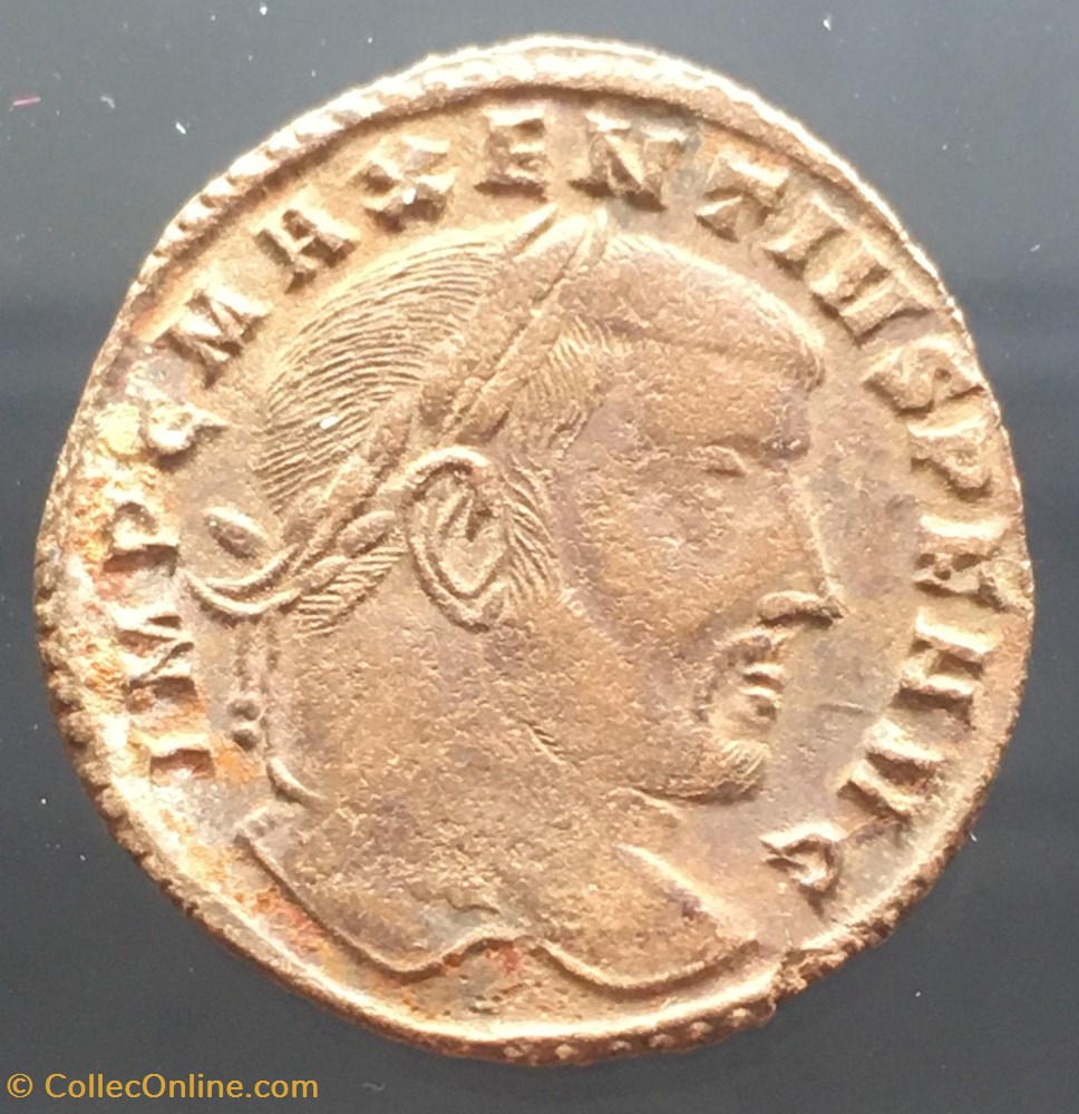Follis de Maxence - CONSERV VRB SVAE / AQS monnaies antiquite av jc ap romaines republicaines imperiales follis de maxence conserv vrb svae aqs