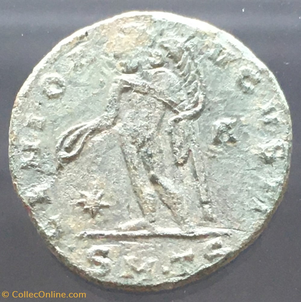 Follis de Maximien Galère - GENIO AVGVSTI / ETOILE / DELTA / SM.TC monnaies antiquite jc ap romaines republicaines imperiales follis de maximien galere genio avgvsti etoile delta sm tc