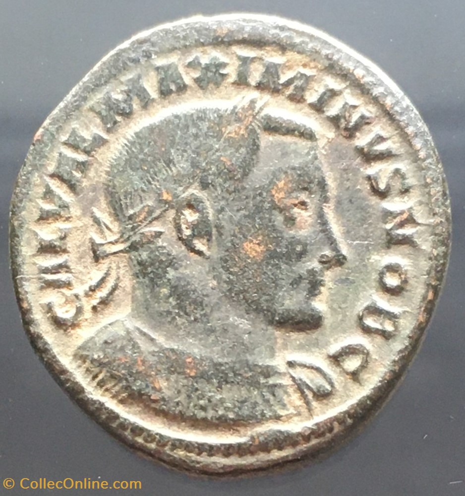 Follis de Maximin II Daia - GENIO POPVLI ROMANI / S / F / PTR monnaies antiquite av jc ap romaines republicaines imperiales follis de maximin ii daia genio popvli romani s f ptr
