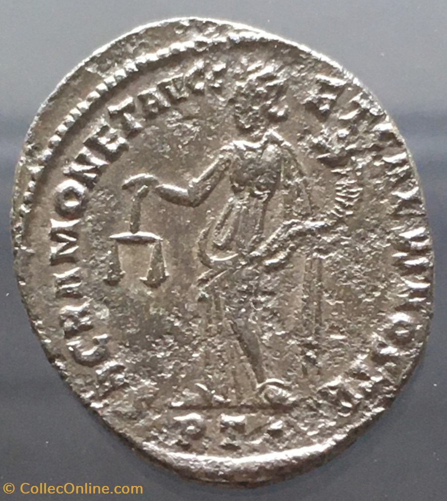 monnaies antiquite jc ap romaines republicaines imperiales follis de maximien galere sacra monet avgg et caess nostr pt