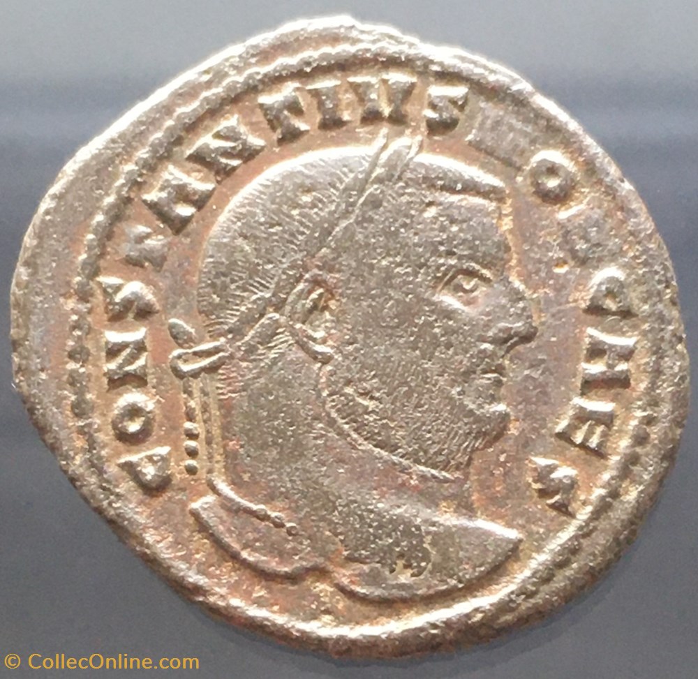 monnaies antiquite jc ap romaines republicaines imperiales follis de constance 1er chlore salvis avgg et caess fel kart