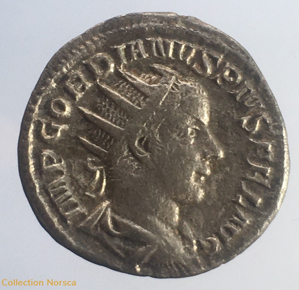 Antoninien de Gordien III - P M TR P IIII COS II P P monnaies antiquite av jc ap romaines republicaines imperiales antoninien de gordien iii p m tr p iiii cos ii p p