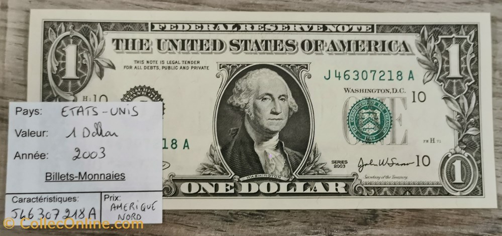 USA - 1 dollar billets amerique du nord etats unis usa 1 dollar
