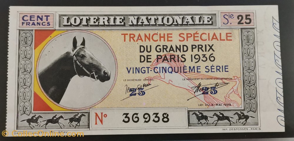 Billet de Loterie Nationale vieux papiers billets billet de loterie nationale
