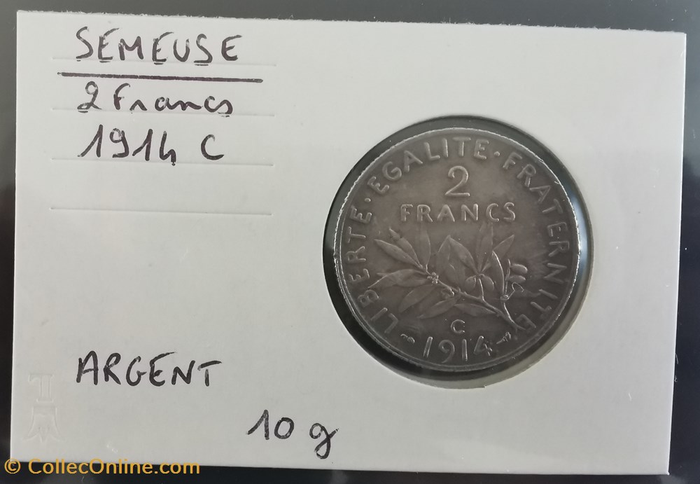 SEMEUSE 2 francs 1914 C monnaie france moderne semeuse 2 francs 1914 c