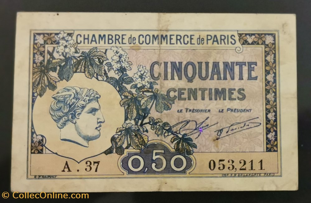 billets europe france 50 centimes chambre de commerce de paris