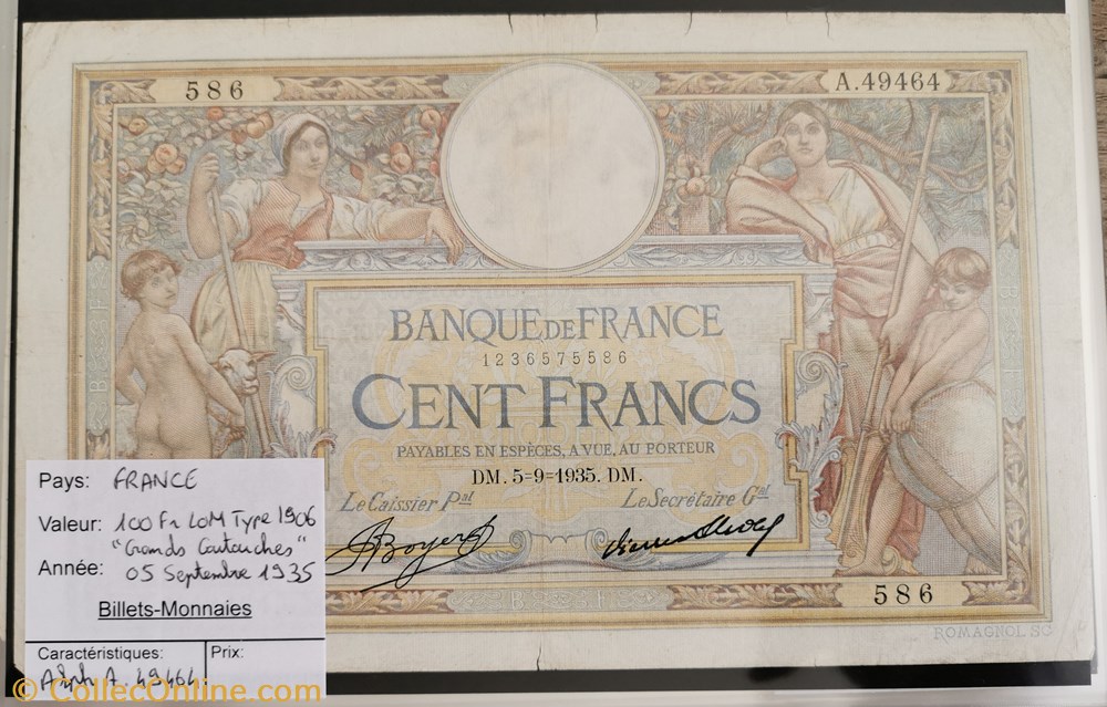billet europe france 100 francs lom