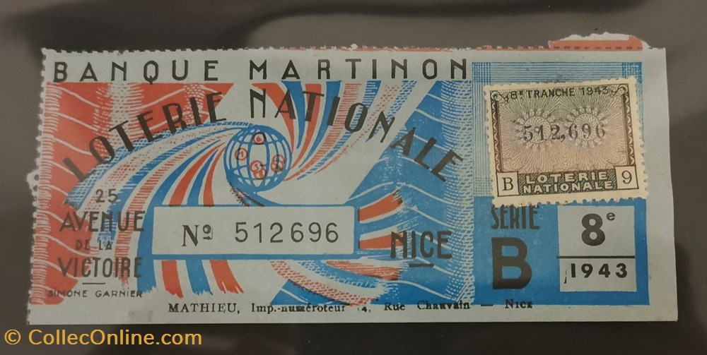 Billet de Loterie Nationale vieux papiers billets billet de loterie nationale