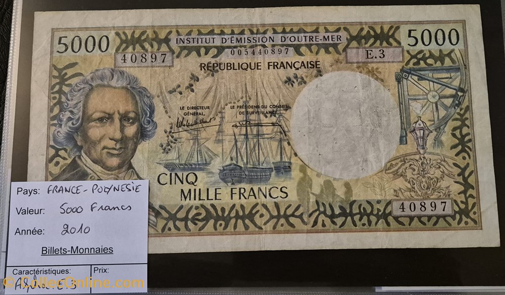 5000 francs POLYNESIE CCFOM 2010 billets oceanie territoires francais du pacifique 5000 francs polynesie ccfom 2010