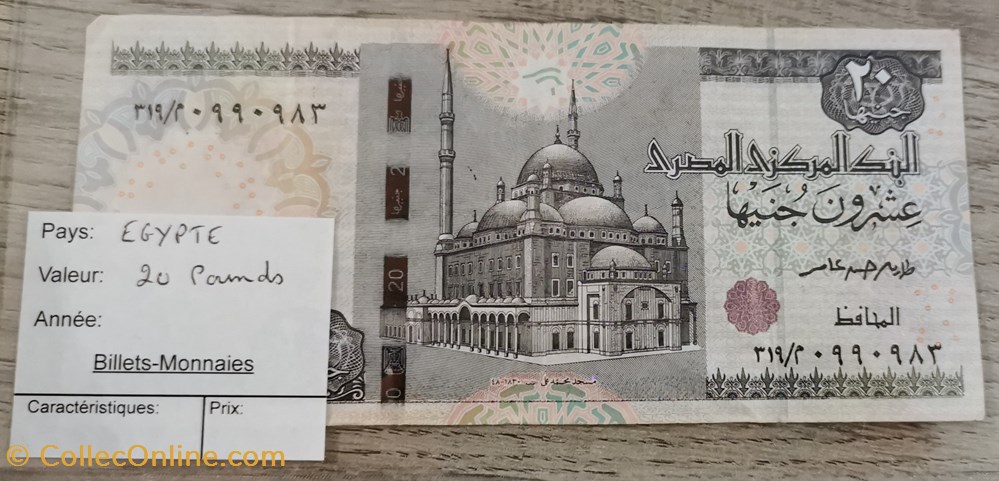 billets afrique egypte 20 pounds