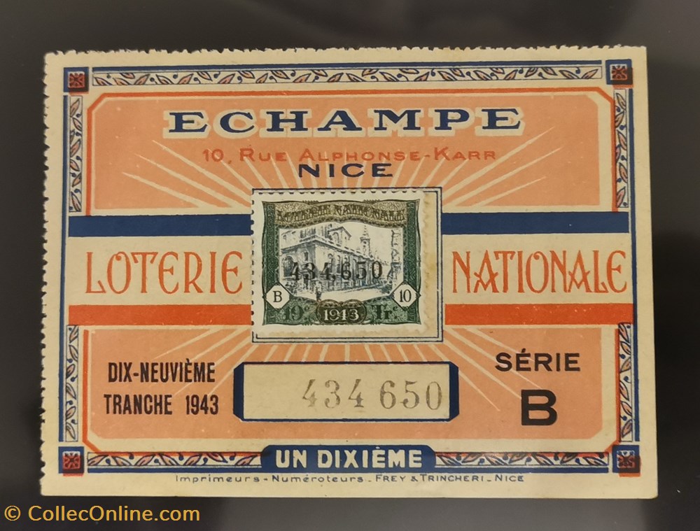 Billet de Loterie Nationale vieux papiers billets billet de loterie nationale
