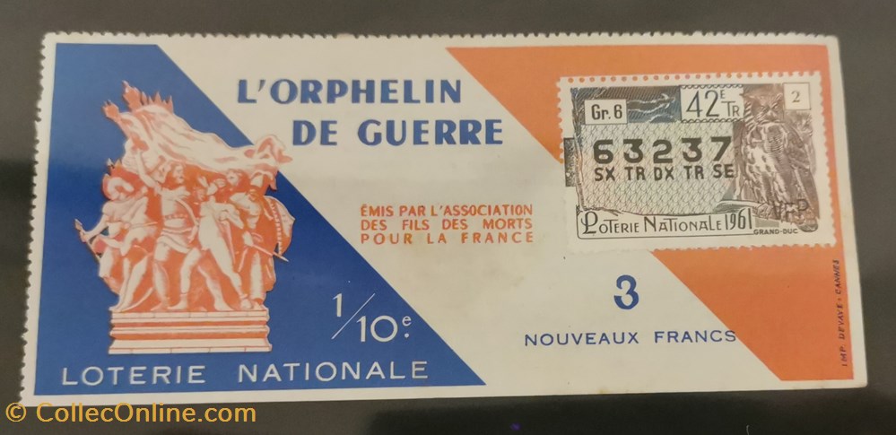 vieux papiers billets de loterie nationale
