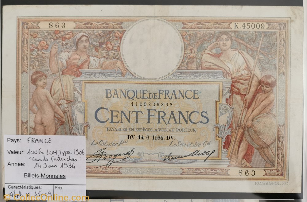 billet europe france 100 francs lom