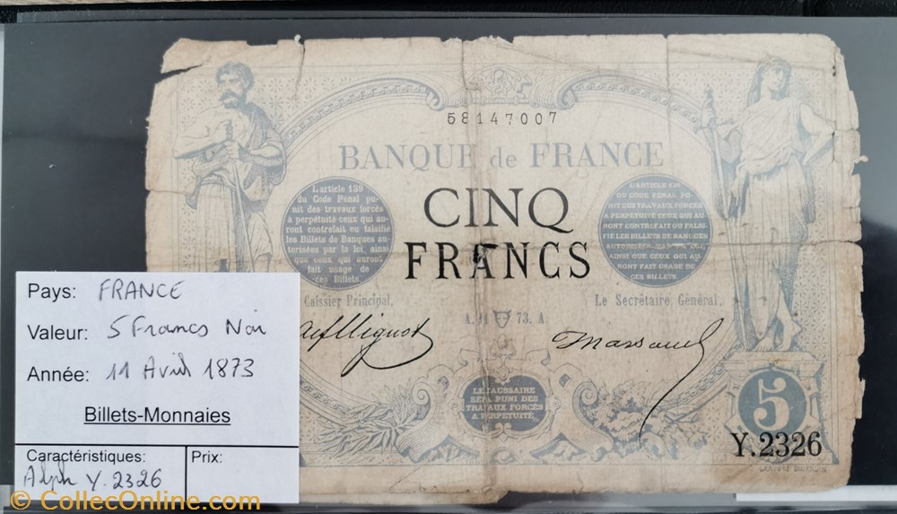 5 fr Noir billet europe france 5 fr noir