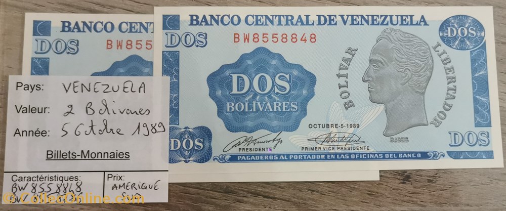 VENEZUELA - 2 Bolivares billets amerique du sud venezuela 2 bolivares