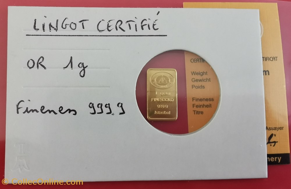 monnaie lingot or