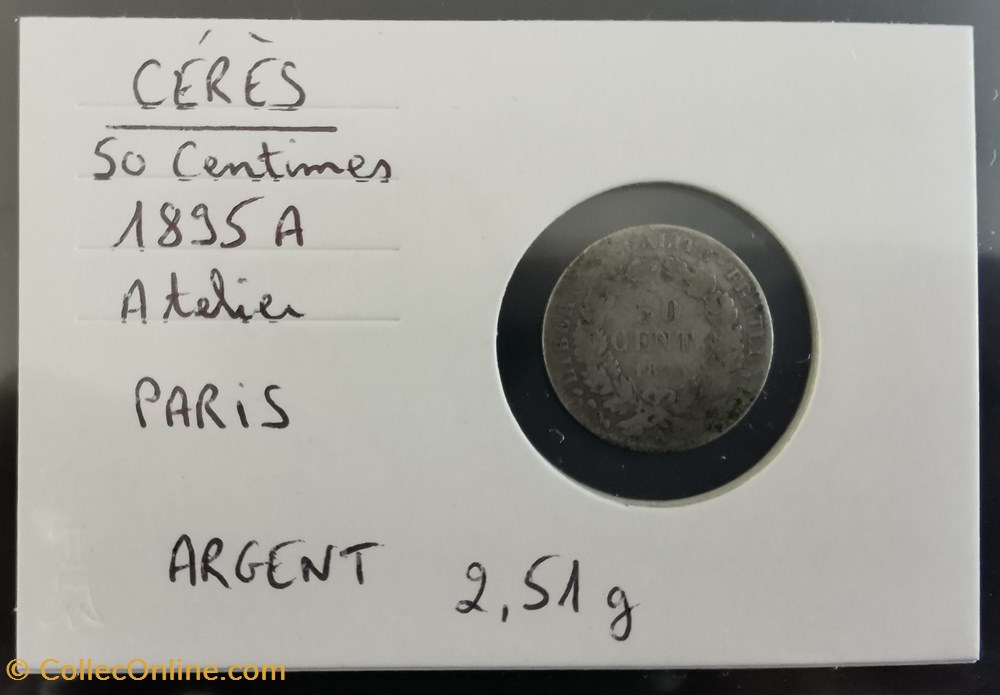 CERES 50 centimes 1895 A monnaie france moderne ceres 50 centimes 1895 a
