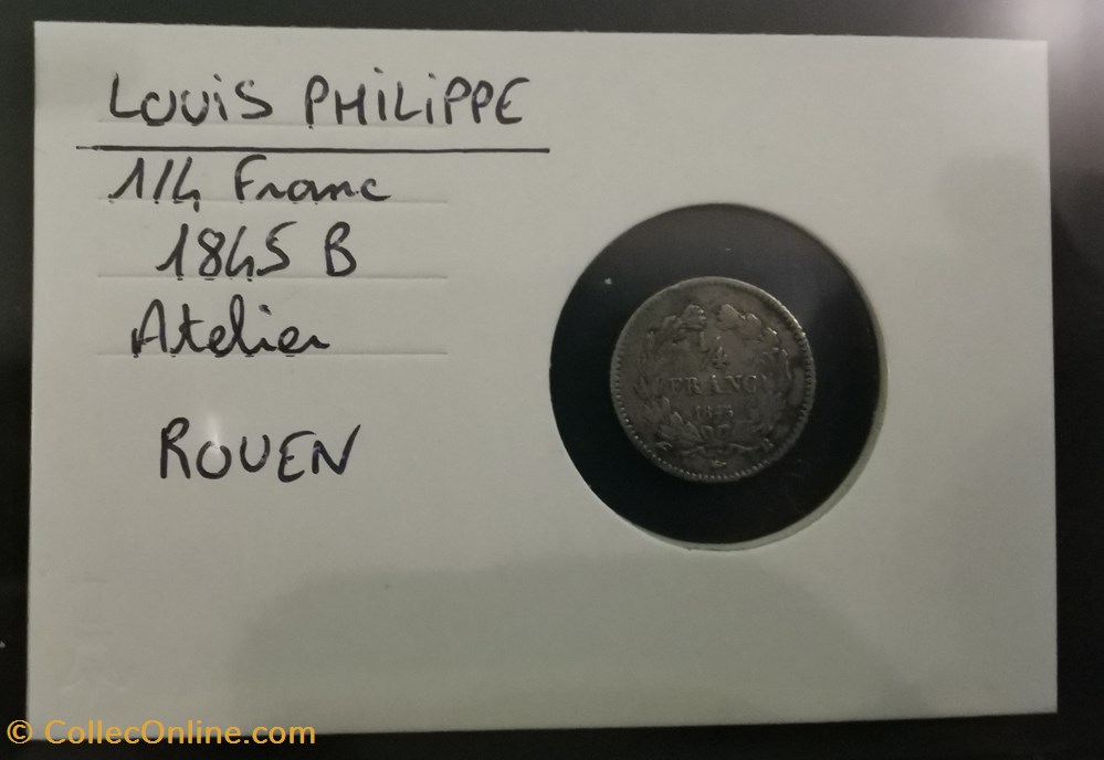 monnaie france moderne louis philippe 1 4 franc 1845 b