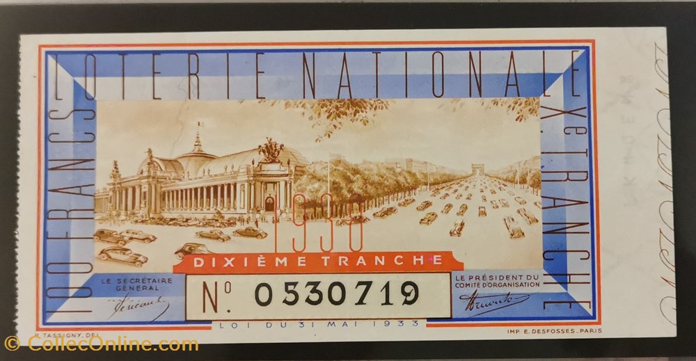 Billet de Loterie Nationale vieux papiers billets billet de loterie nationale