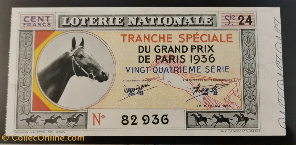 Billet de Loterie Nationale vieux papiers billets billet de loterie nationale
