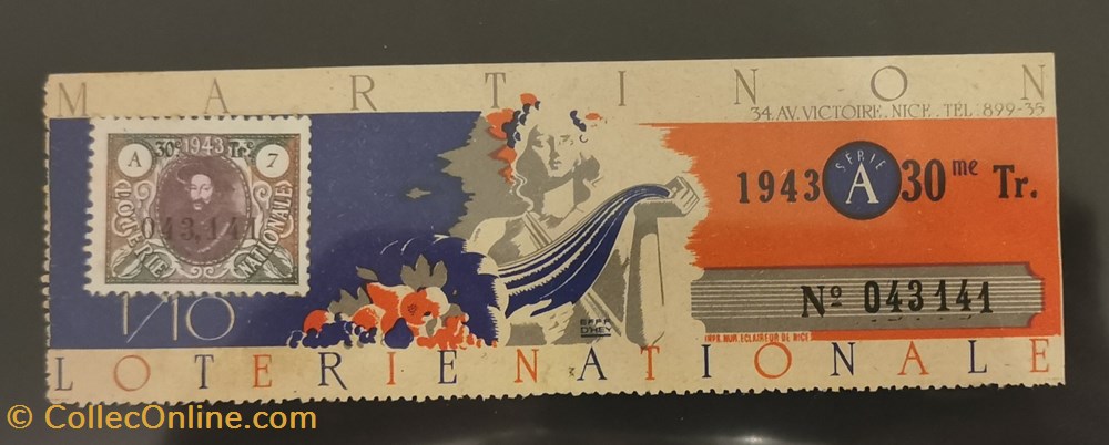 Billet de Loterie Nationale vieux papiers billets billet de loterie nationale