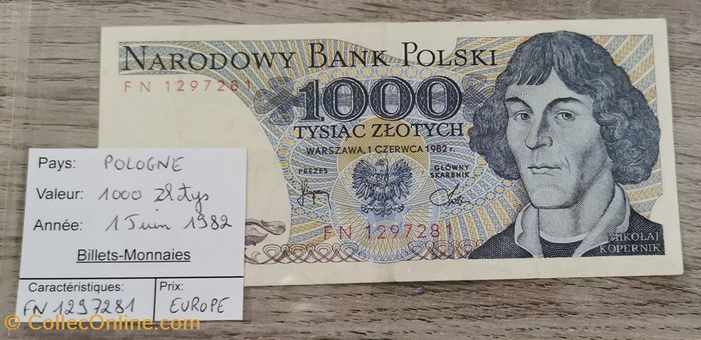 billets europe pologne 1000 zlotys