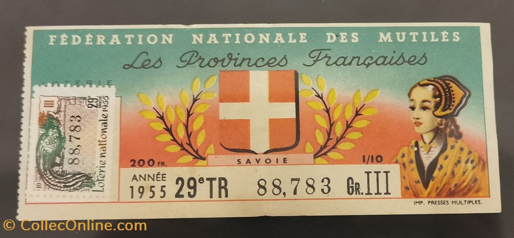 vieux papiers billets billet de loterie nationale