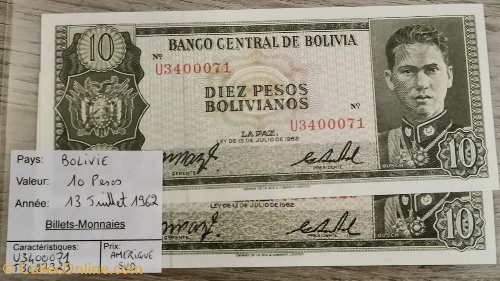 BOLIVIE - 2 Pesos billets amerique du sud bolivie 2 pesos
