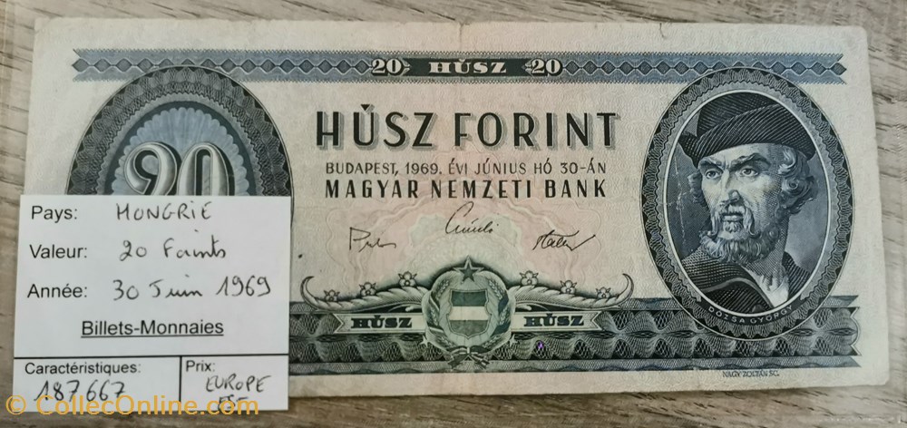 billets europe hongrie 20 forints