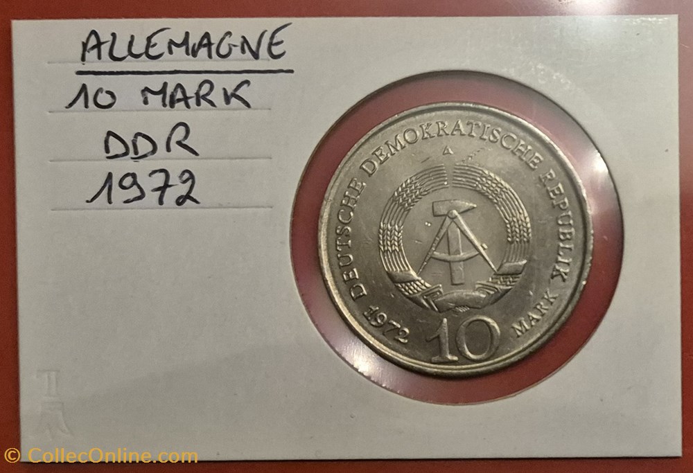 ALLEMAGNE 10 Mark - DDR - 1972 monnaies monde allemagne 10 mark ddr 1972