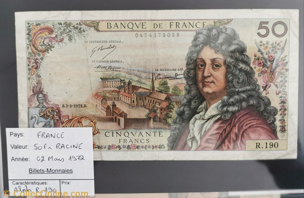 billet europe france 50 francs racine
