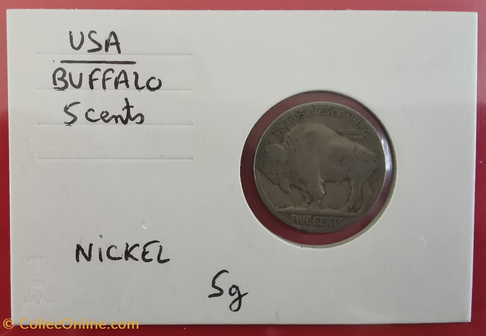 USA Buffalo 5 cents monnaie monde etat uni usa buffalo 5 cents
