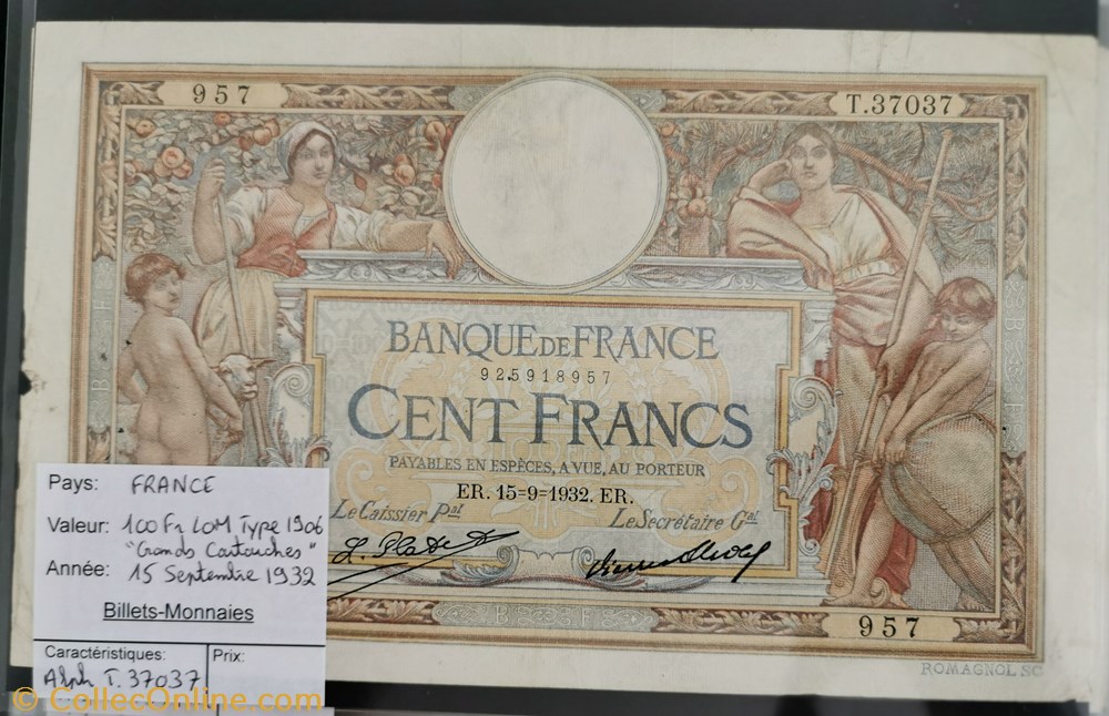 billet europe france 100 francs lom