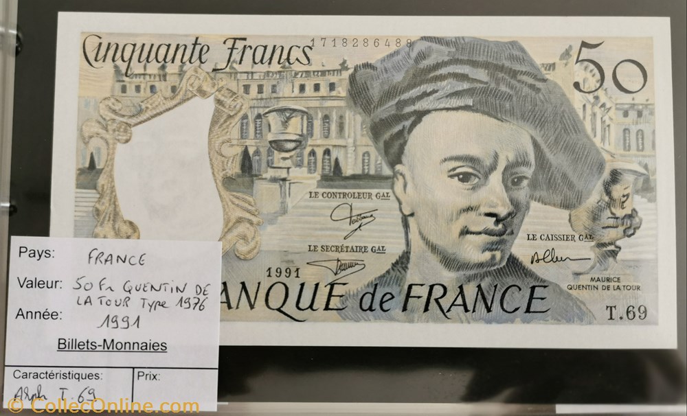50 francs Quentin de la Tour billet europe france 50 francs quentin de la tour