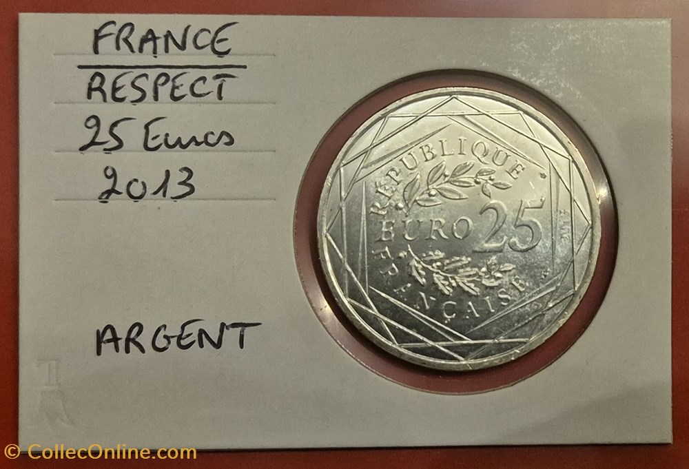 monnaies france 25 euros respect 2013