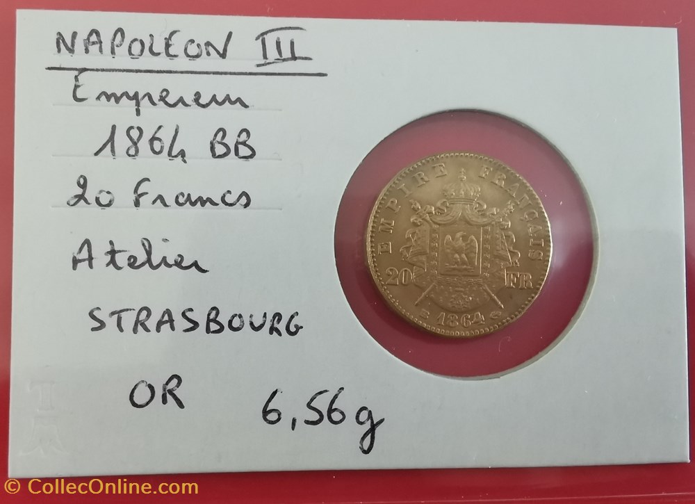 NAPOLEON III EMPEREUR 20 francs OR 1864 BB monnaie france moderne napoleon iii empereur 20 francs or 1864 bb